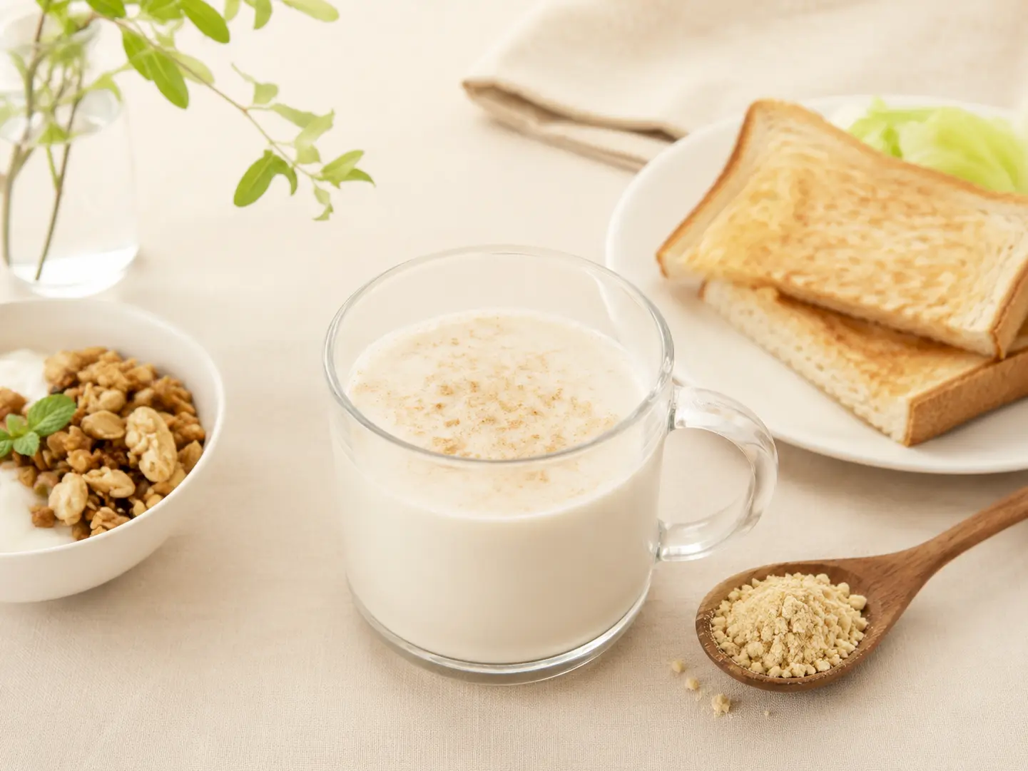 牛乳に混ぜて食べ方イメージ